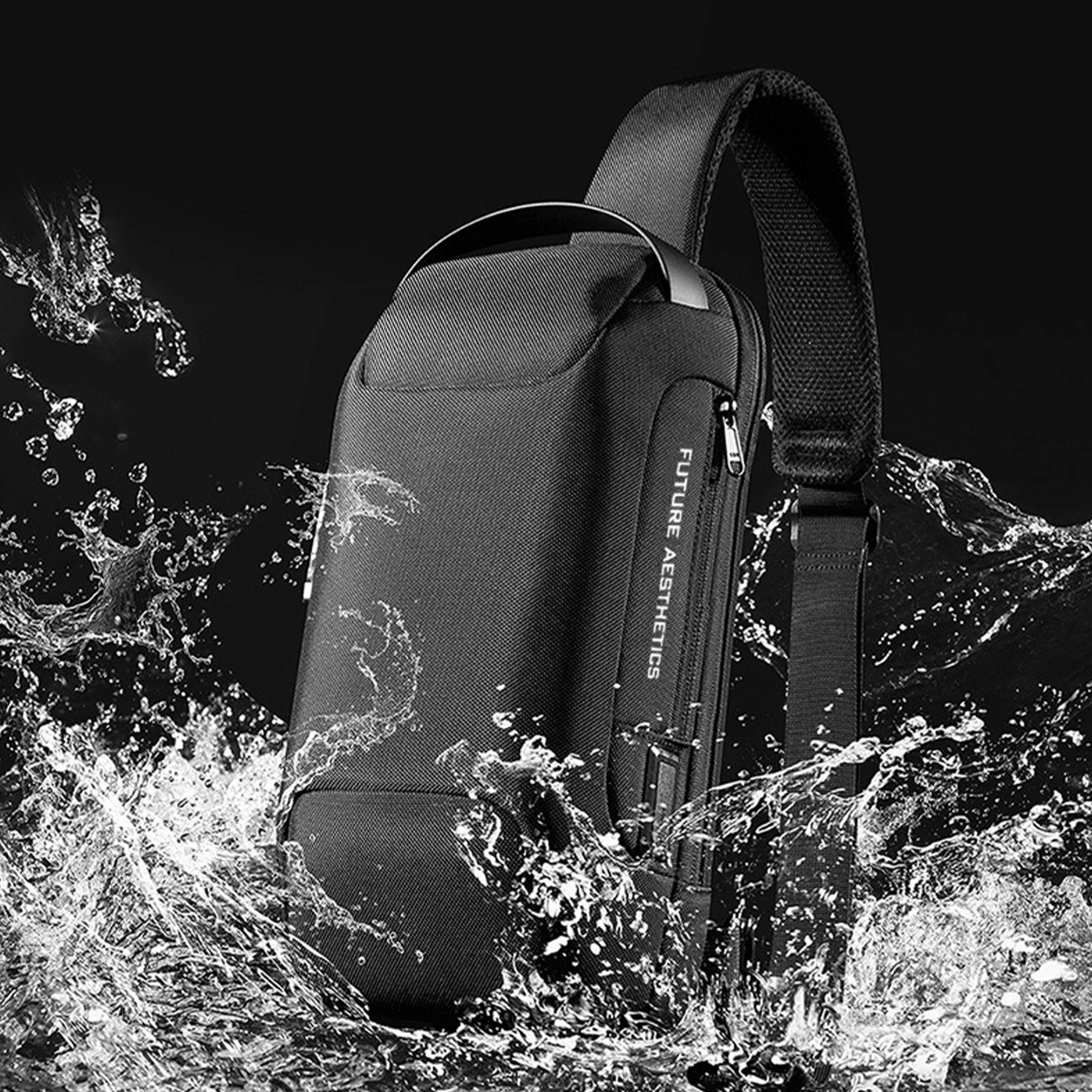 Borsa a tracolla da uomo, antifurto, impermeabile, borsa a tracolla da uomo, leggera, grande, casual, per escursionismo, uso quotidiano, viaggi