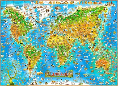 Rompecabezas de 1000 piezas para adultos, mini rompecabezas de animales del mundo, rompecabezas para adultos, mapa de animales, rompecabezas de