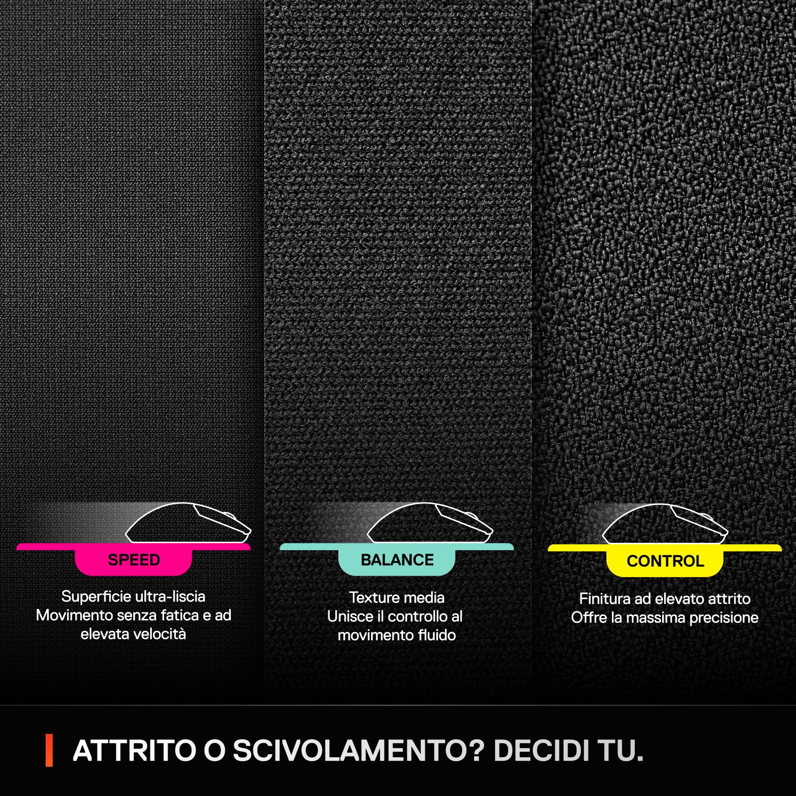 SteelSeries QcK XL Performance Balance, mousepad da gioco - Densità extra per scorrevolezza top - Cuciture ai bordi a basso profilo - Base in neoprene antiscivolo - 900 x 400 mm - FPS, MOBA, RTS, MMO