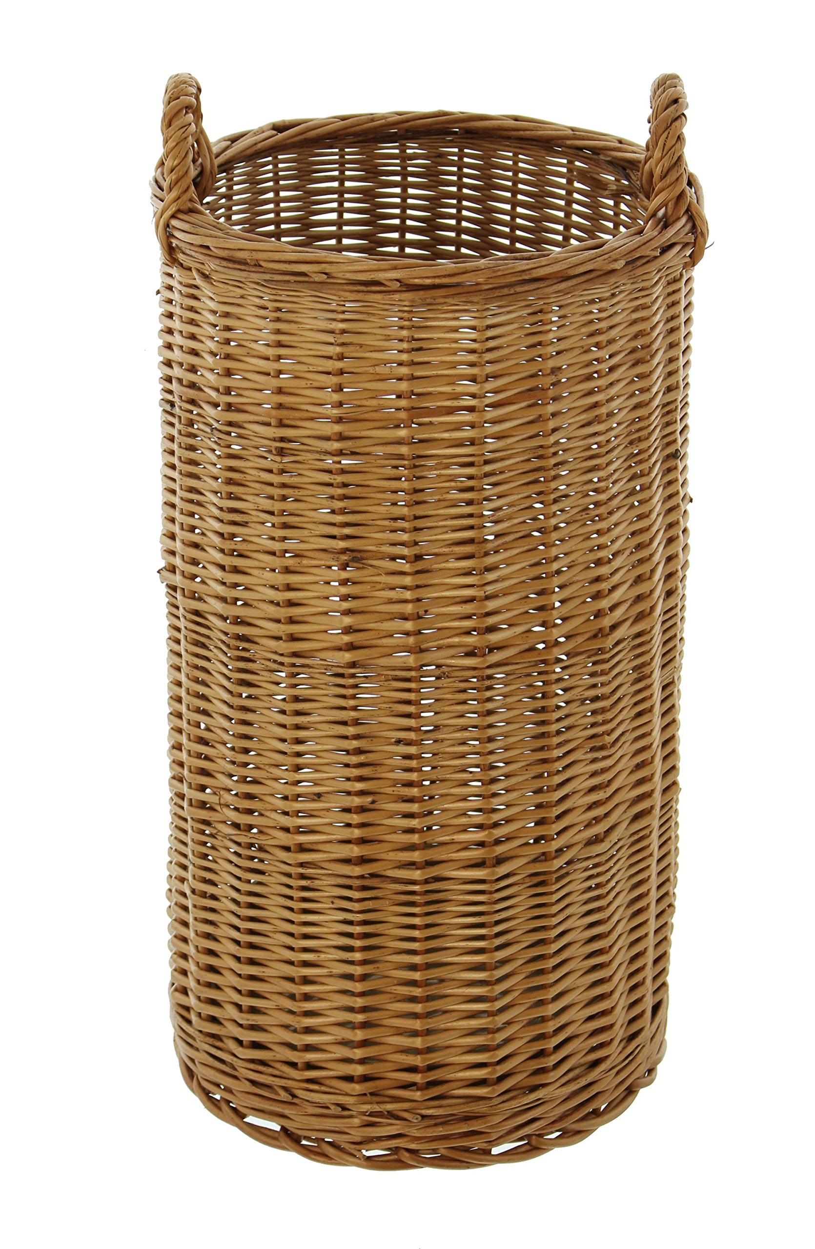 Porte-parapluies en Osier, laqué Naturel, Rond,