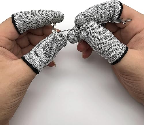 Miniatura 6 de QISLOA 12 PCS Protectores de Dedos Resistentes a Cortes Protector Fundas de Dedos Protectores Reutilizables Guardas de Dedos Cubiertas de Dedos