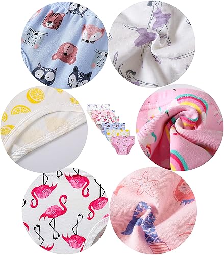 Miniatura 2 de KikizYe Bragas de algodón suave para niñas pequeñas y grandes, ropa interior surtida