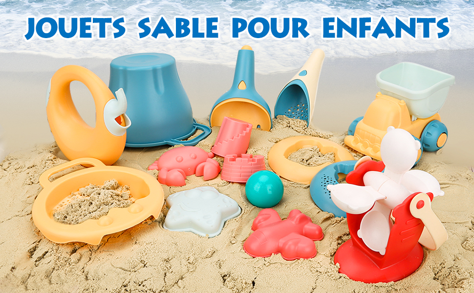 YIMORE Jouet de Plage, 28 PCS Jouets de Sable de Voyage avec Seau