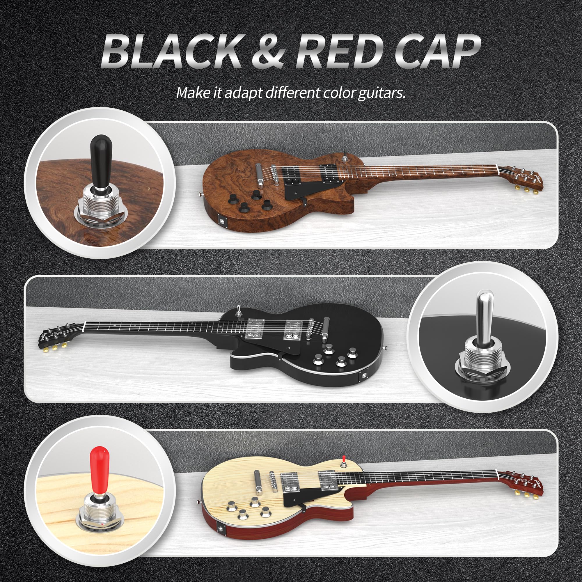 Interruttore Ultra Toggle Per Chitarra Grande DPDT 2 Vie On-On - Foto 11