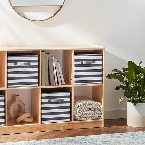 Miniatura 10 de Tienda Basics Organizador plegable de tela con asas, 13 x 13 x 13 pulgadas, gris, paquete de 6