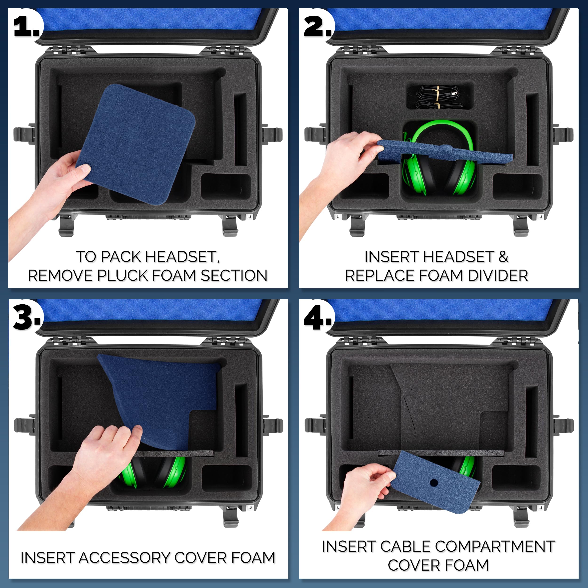CASEMATIX Custodia da viaggio compatibile con unità disco PlayStation 5 e PS5, custodia rigida impermeabile con schiuma personalizzata per console, controller, supporto, cuffie, giochi e accessori PS5