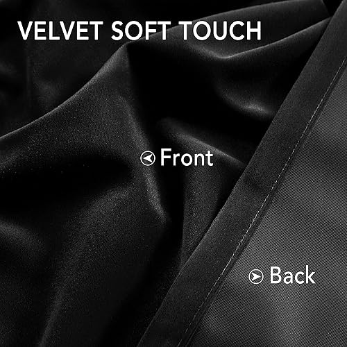 Miniatura 4 de Treatmentex - Cortinas de terciopelo negro para ventanas de dormitorio y oficina, de 84" de largo, cortinas decorativas que oscurecen la habitación