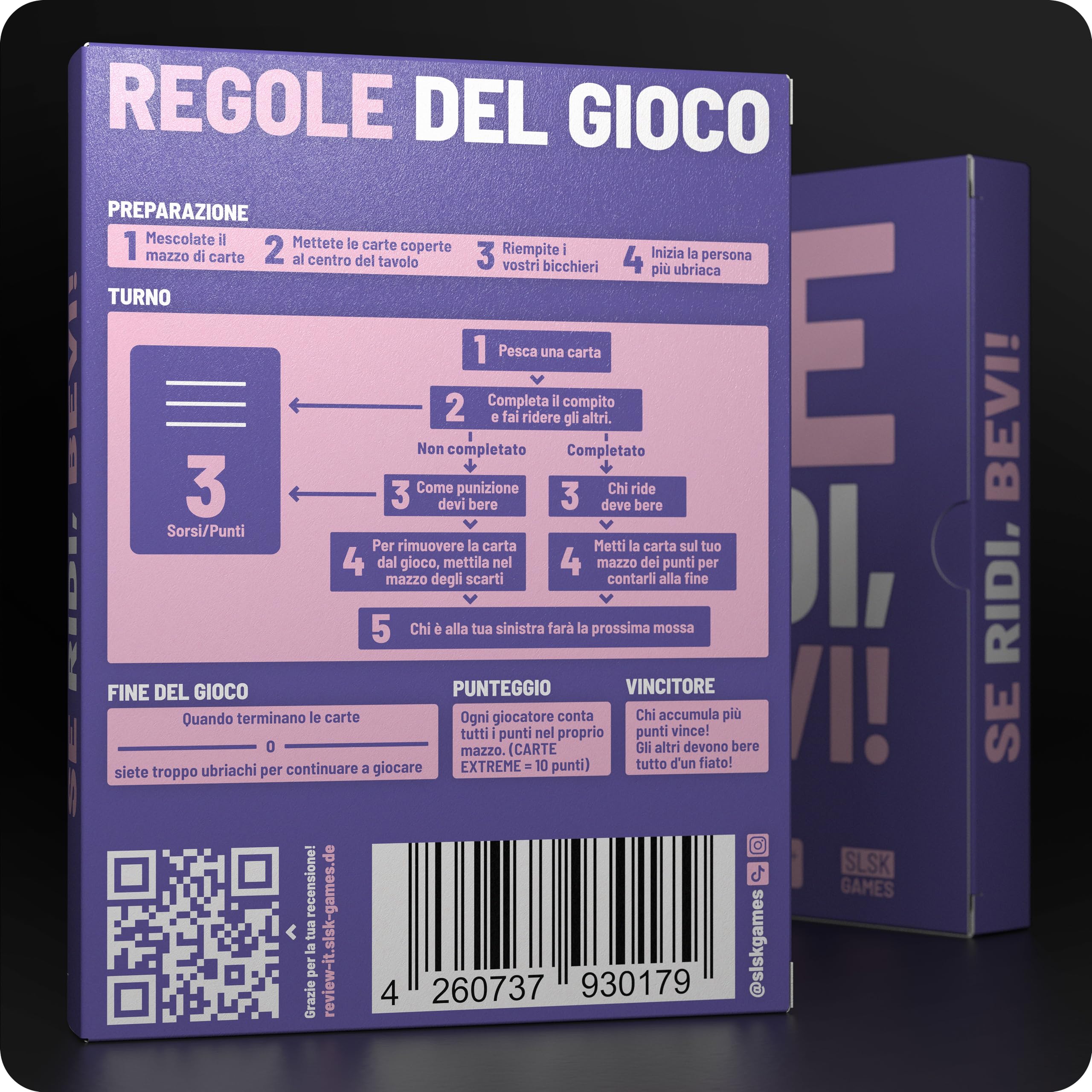 Se Ridi, bevi! - Il divertente gioco alcolico - Gioco di alcolici con 100 carte - gioco di alcolici - gioco di carte - giochi di partito per adulti - 18+ - Edizione italiana