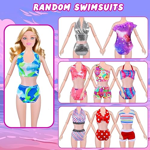Miniatura 6 de 342 piezas de ropa y accesorios para muñecas con muñeca, vestidos de princesa, vestidos de moda, parte superior, pantalones, trajes de baño,