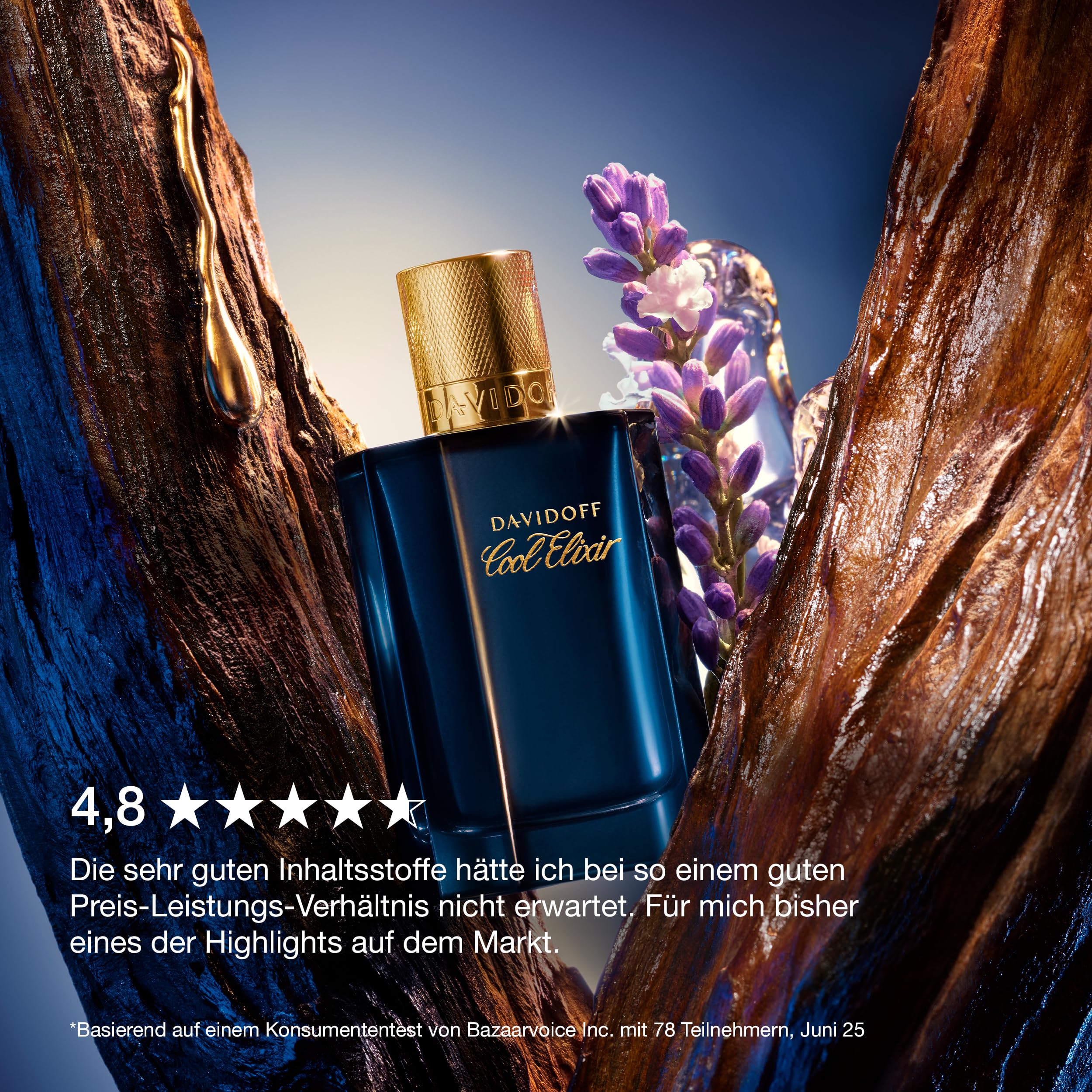 Davidoff Cool Elixir – Oud Parfum Intense – Mit Noten von Rosenoxid, Lavandin und einem Oud-Akkord – Luxus Parfums für Herren – Langanhaltender Duft