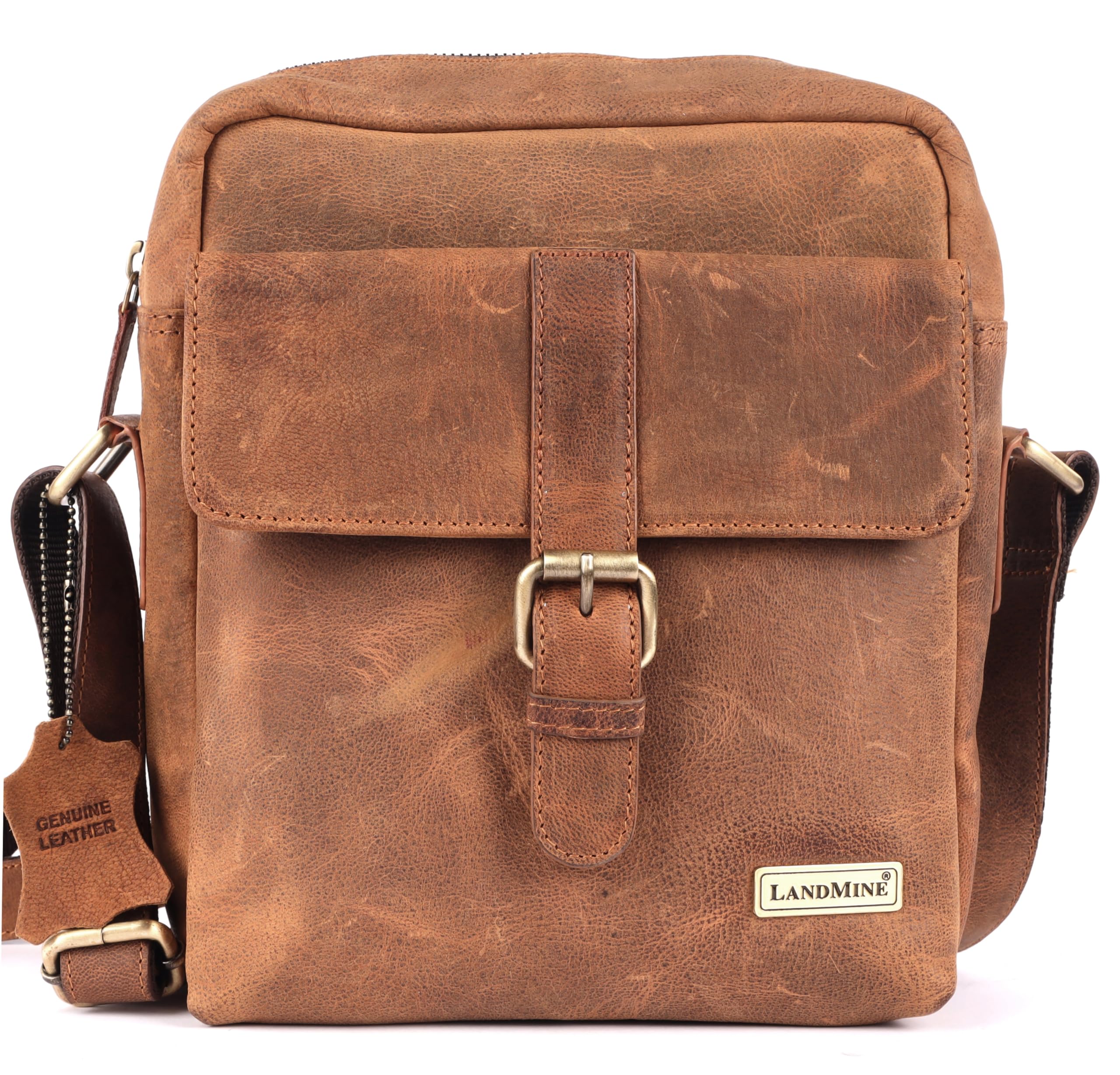 Crossbody Genuine Leather Men Sling Bag for Men (Tan) Messenger Bag Shoulder Bag With Adjustable Shoulder Starp-image-26