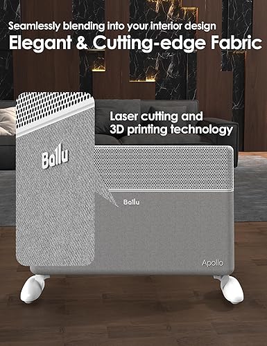 Miniatura 6 de Ballu Calentador de espacio de panel de convección para habitación grande, calentador silencioso inteligente con termostato programable, control de