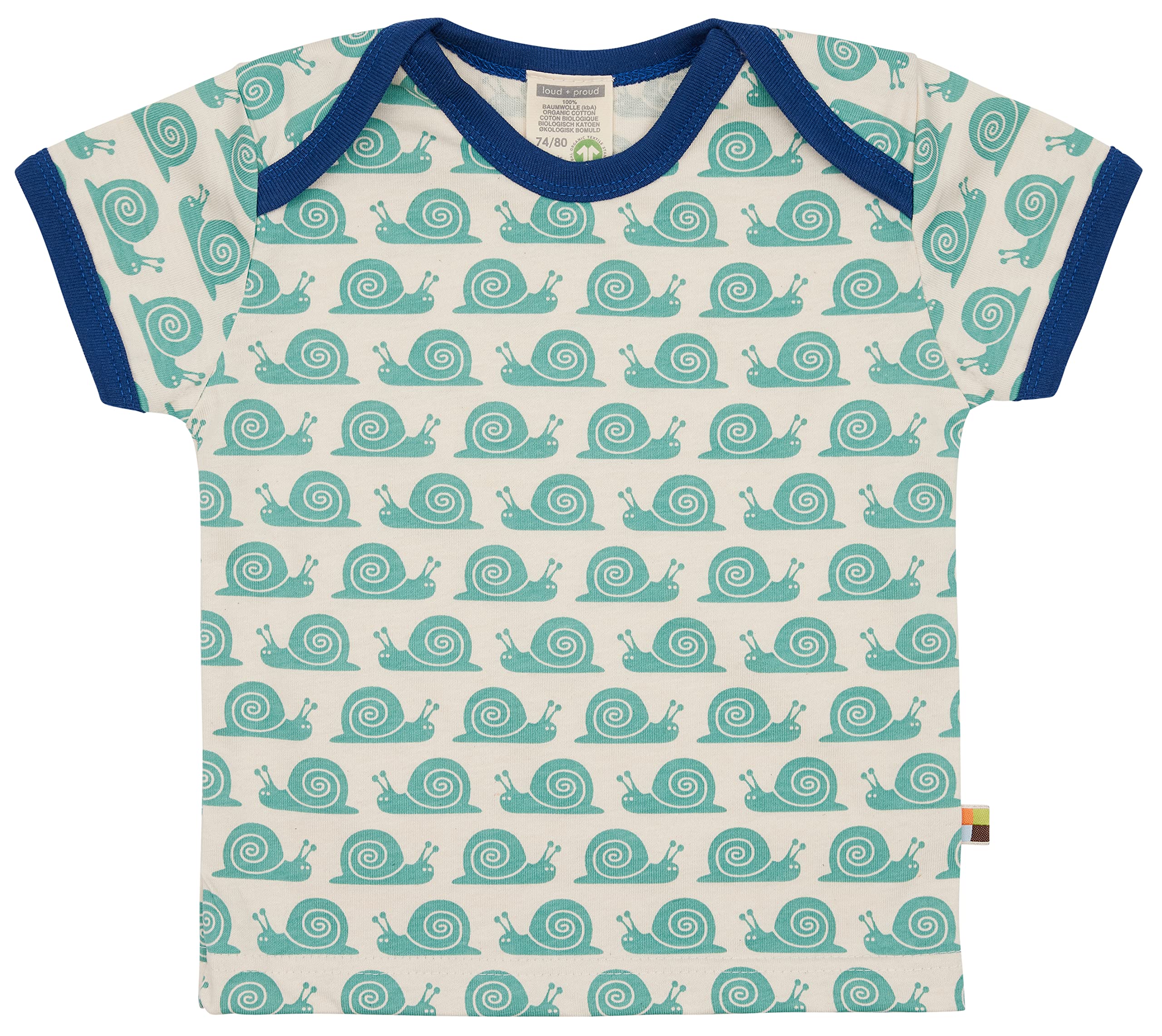 loud + proud Unisex Baby Print Schnecke, GOTS Zertifiziert T-Shirt