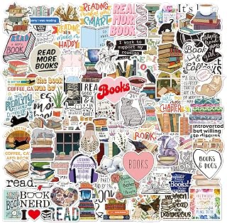 100 Pieces Book Stickers - Bulk Vinyl Waterproof Kindle Stickers for Adults Teens Kids Bookish Stickers Reading Lovers Gift for Kindle Laptop Books Library Water Bottle Stationery Teaching Rewards