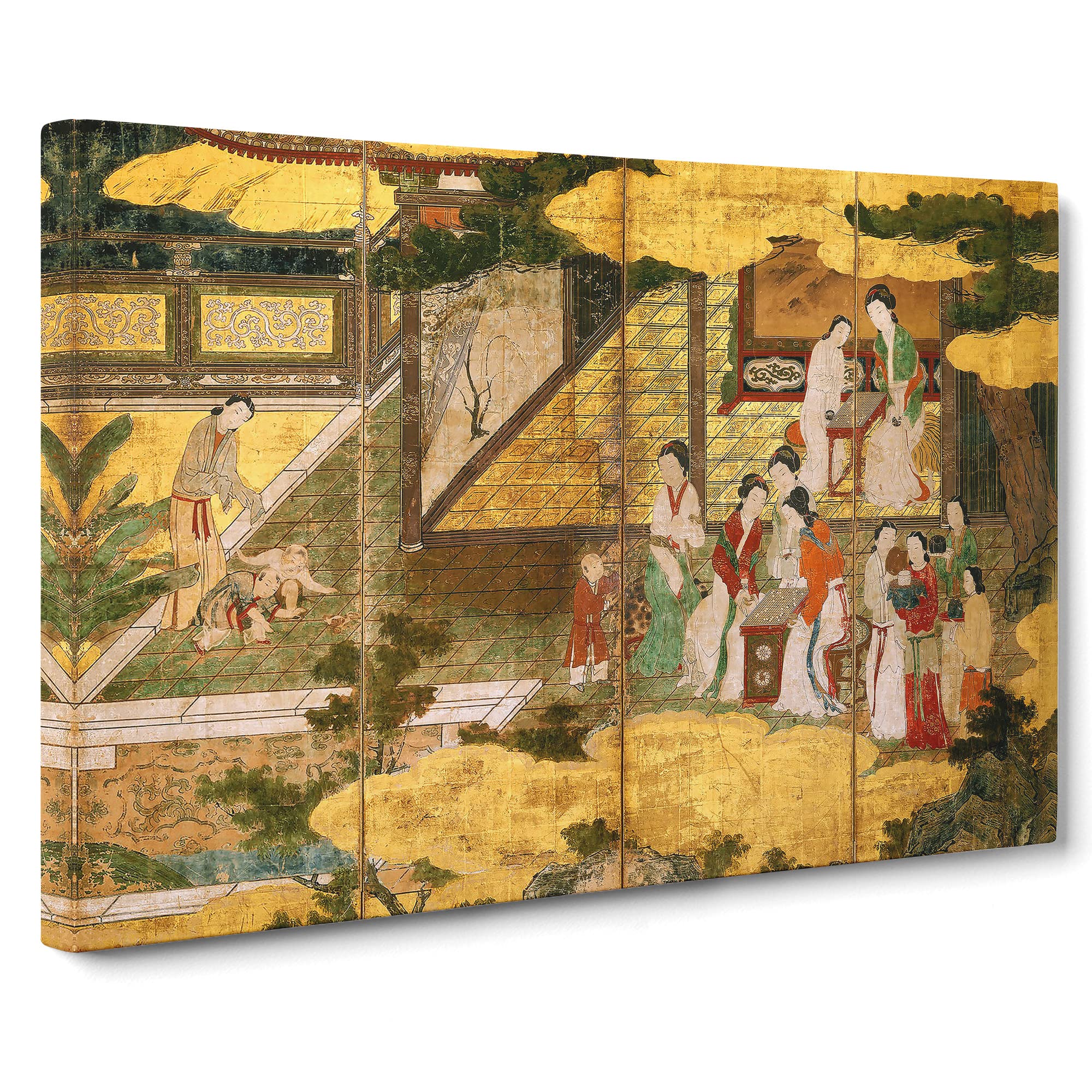 Golden Palace By Kano Eitoku Canvas Print, Mixed, 25L x 50W cm
