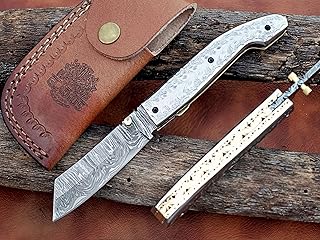 Damascus Folding Knife: Unleash Your Inner Adventurer with This Compact and Stylish EDC Tool – Precision Craftsmanship, Portability, and Versatility in One Sleek Package! - GLADIUS CRAFTS