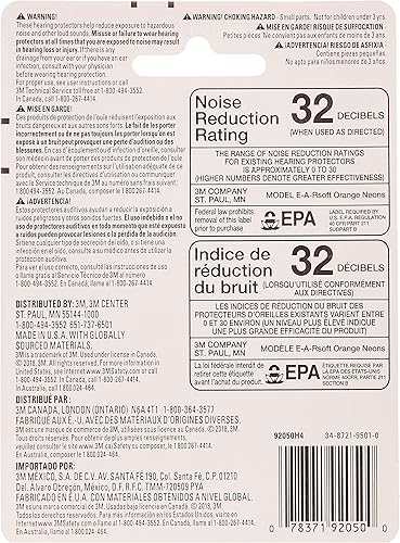 Miniatura 2 de 3M Safety 3M 92050-00000T Tapones desechables para los oídos, 4 pares, amarillo