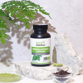 Moringa Capsules 120 Count with Black Pepper - 5450 mg
