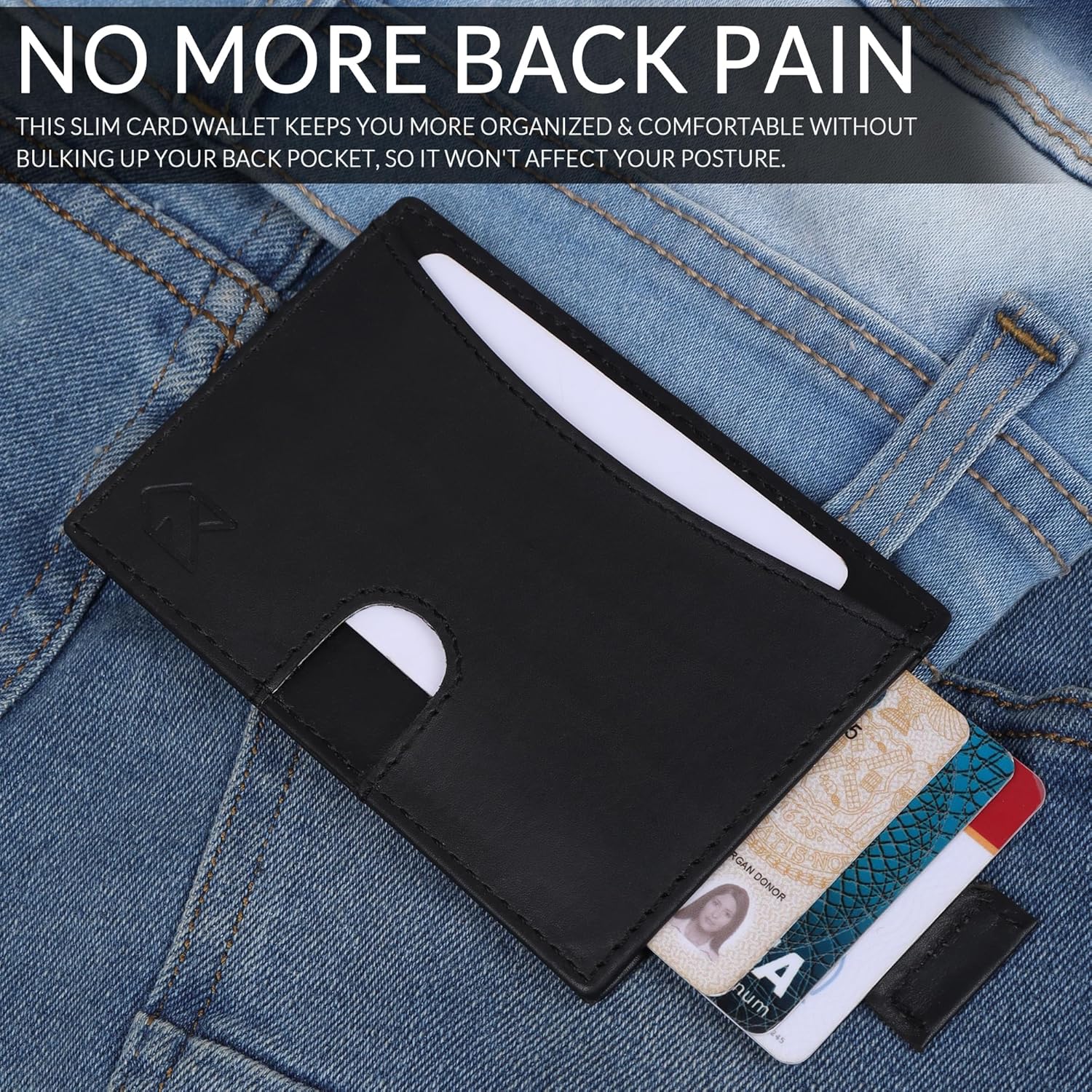 FOXHACKLE Credit Card Holder Slim Minimalist Front Pocket Leather Wallets for Men Small Thin Card Case Wallet. - Image 4