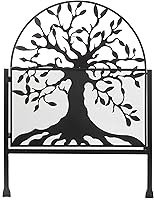 Plow & Hearth Arched Tree of Life Garden Gate - Laser-Cut Metal, Matte Black/Bronze, 36x36 Inch Weather-Resistant Latch Gate