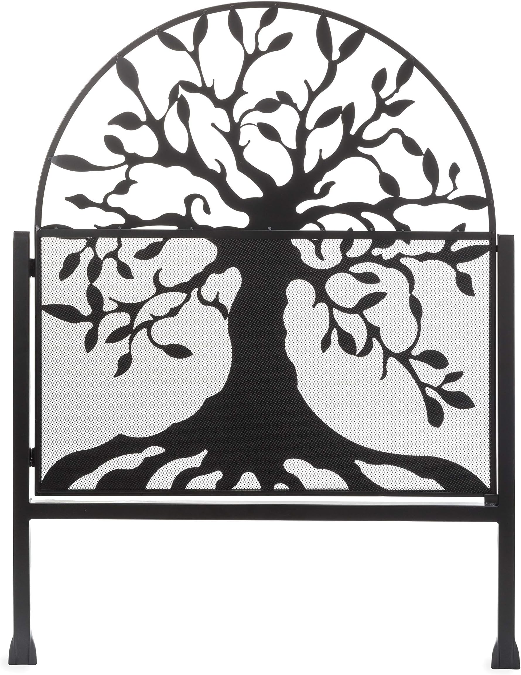Plow & Hearth Arched Tree of Life Garden Gate | Laser-Cut Design | Metal | Black/Bronze Finish | Versatile | 36" W x 1¼"D x 36" H | Latch Closure