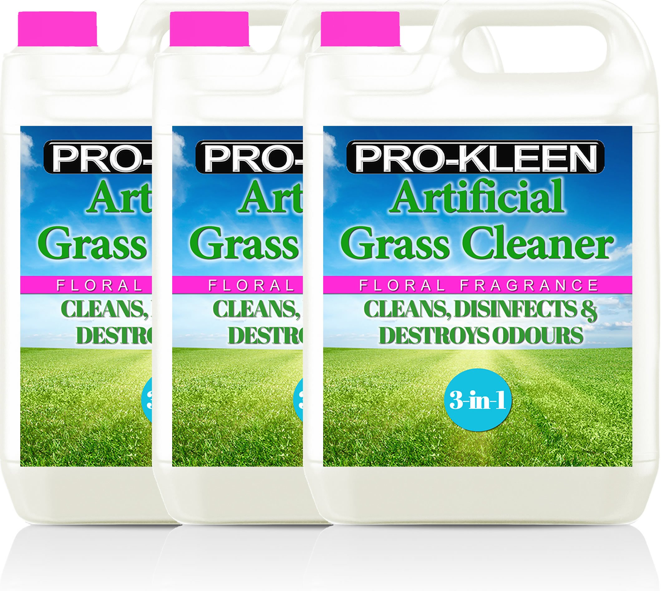 Pro-Kleen Artificial Grass Cleaner - Perfect for Homes with Dogs - Cleans, Disinfects, Deodorises & Fragrances - 3 x 5 Litre Super Concentrate: Makes 45 Litres