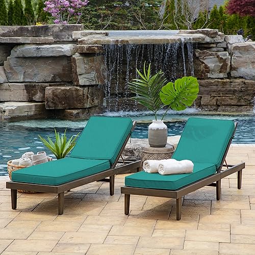 Miniatura 6 de Arden Selections ProFoam Performance - Cojín para tumbona para exteriores, 46 x 21, color azul lapislázuli