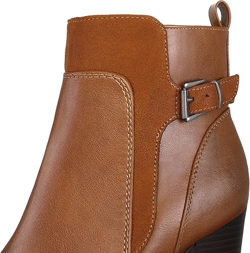 Vista 2 de mysoft Botines de mujer con tacón grueso apilado y cremallera