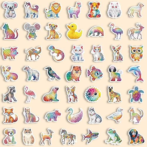 Miniatura 2 de Paquete de 100 calcomanías de animales lindos para niños, calcomanías para botellas de agua, vinilo impermeable, hidroflask, teléfono, patineta,