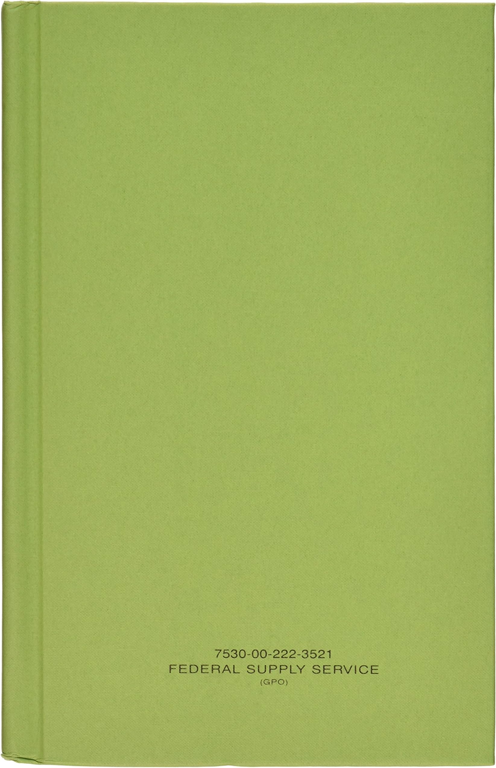 Book, Memorandum, 5-1/2" X 8" Green Log Book (12/pack), NSN 7530-00-222-3521