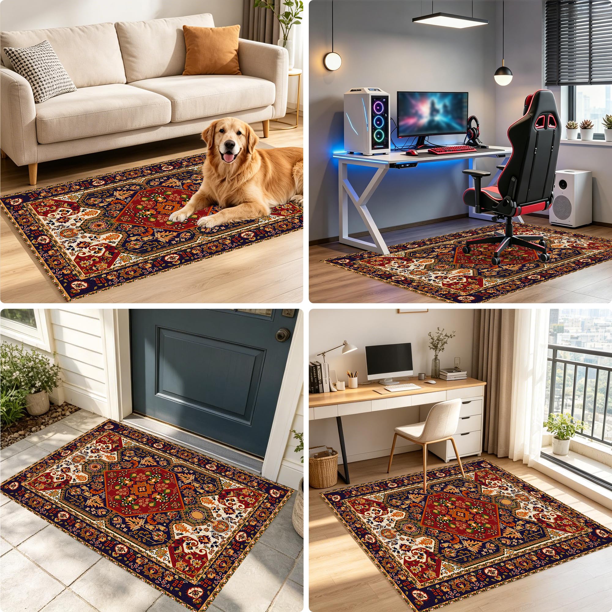 120 x 160 cm Heavy Duty Office Chair Mats, Tapis de Sol Salle de Jeu Antidérapant, Tapis pour Fauteuil a Roulette, Tapis de Chaise d'ordinateur Office Carpet Protector Chair Mat