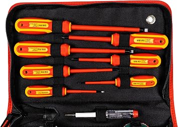 Brüder Mannesmann Werkzeug M11214 VDE screwdriver pliers set, 14 pieces