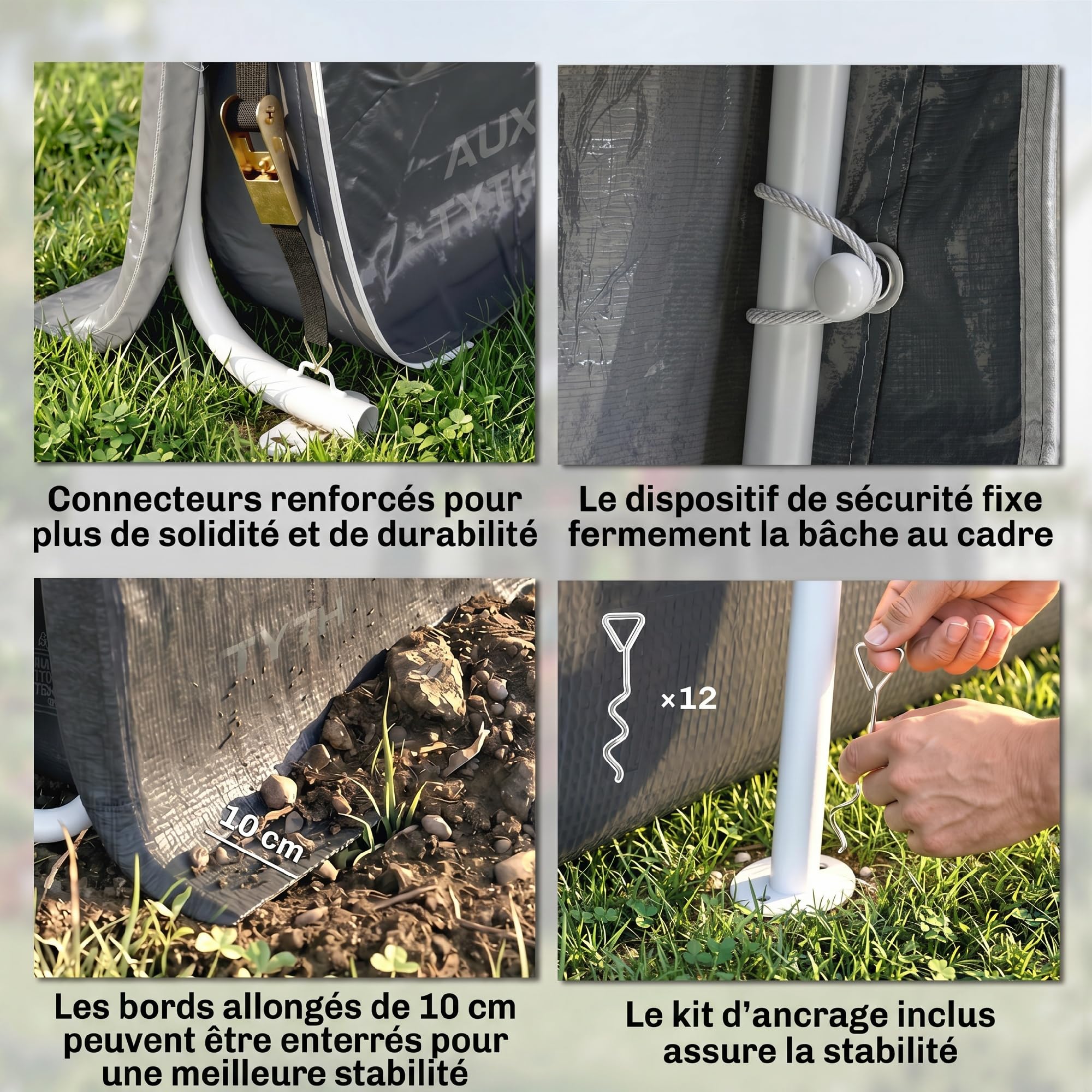 Outsunny Abri de Jardin, Tente de Stockage, 2 Portes zippées, Cadre métallique, abri de vélo, Protection Contre la Pluie légère et Le Vent, 280 x 240 x 240 cm, Gris foncé