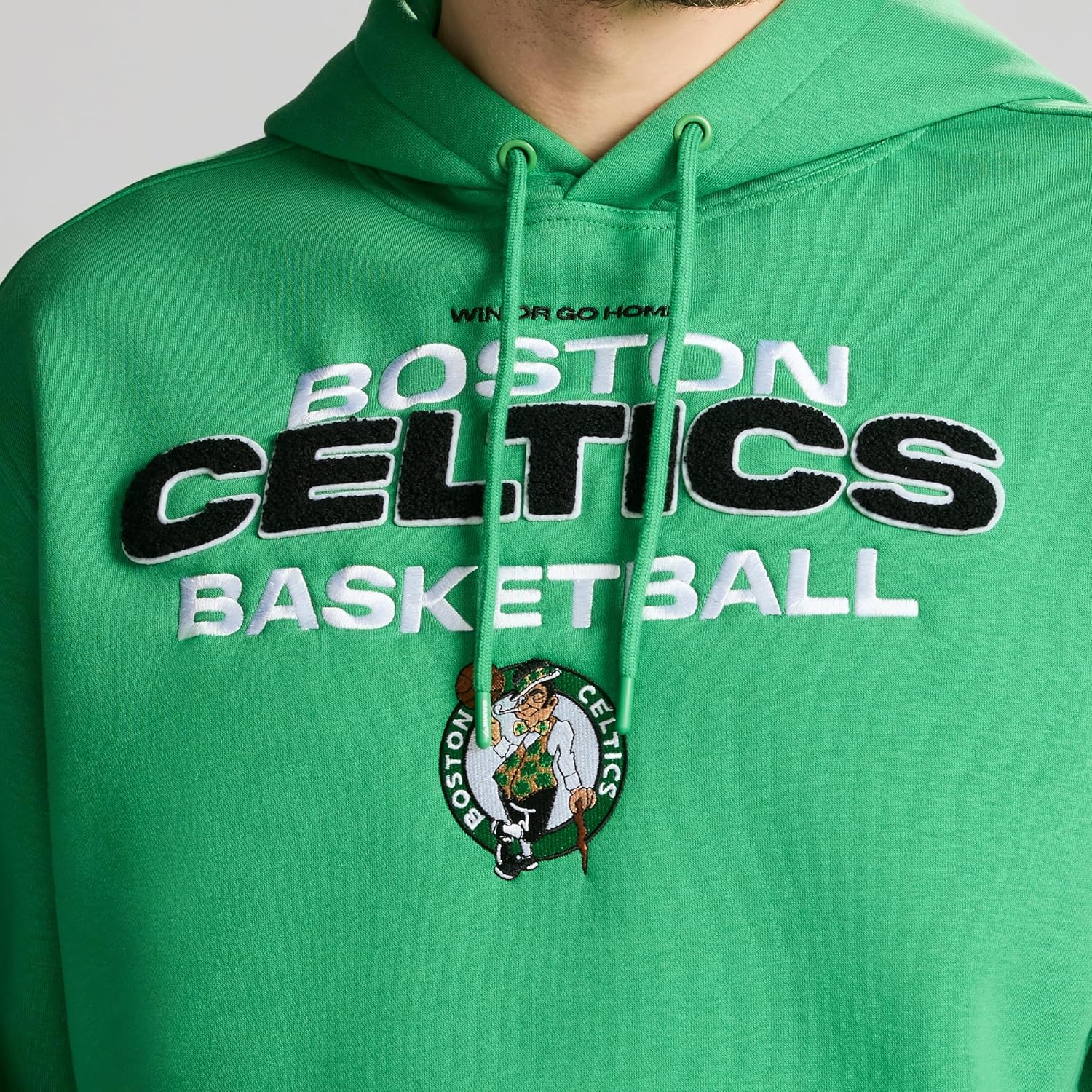 GAME 7 Men's Nba Officially Licensed Long Sleeve Fleece Hoodie - Pullover With Chenille Team Patch and Kanga Pocket