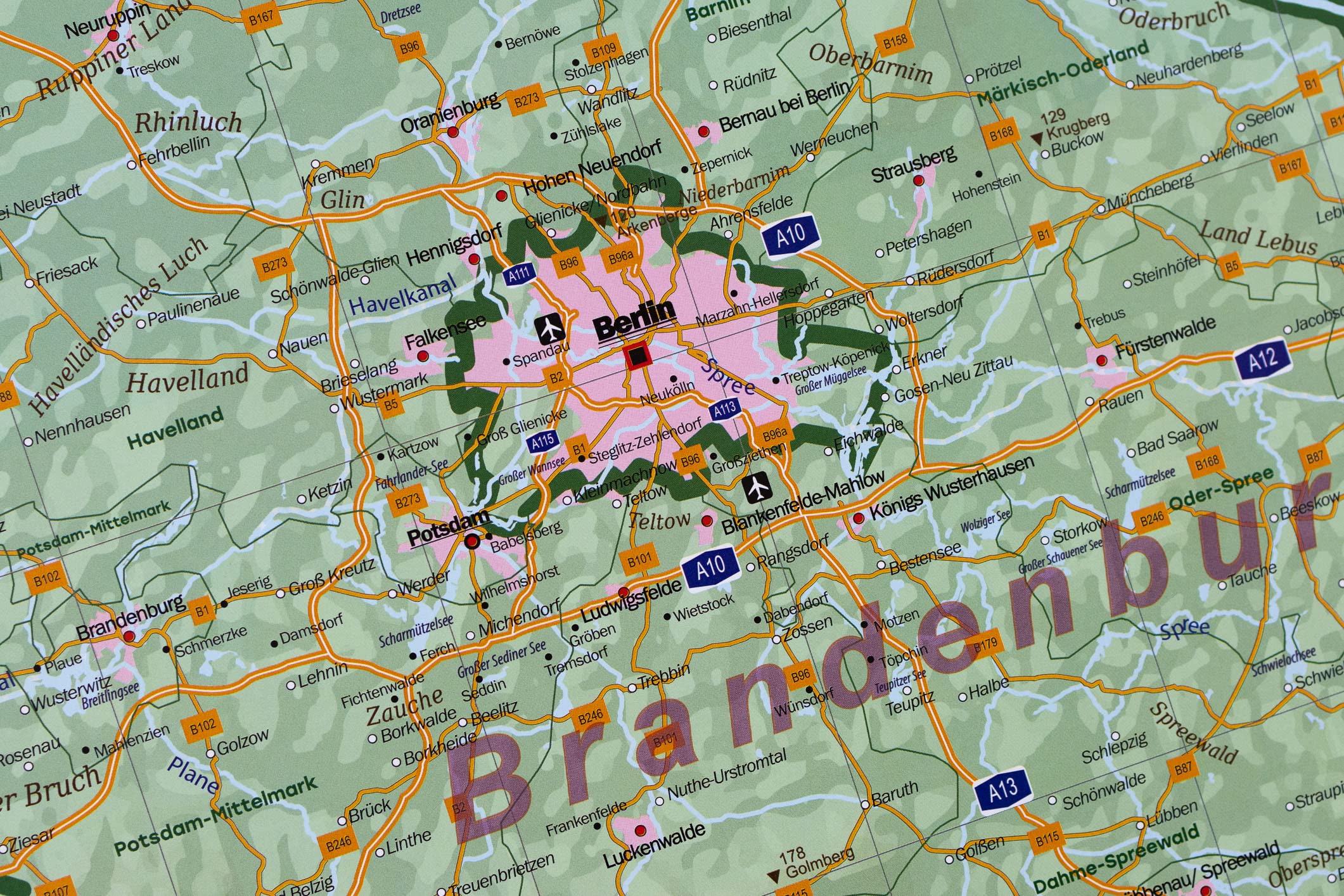 GeoMetro XL Deutschlandkarte (physisch und politisch) mit Laminierung, beschreibbar, Bundesrepublik Deutschland, 140 x 100 cm, 2025