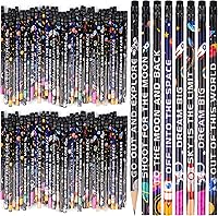 Vista 8 de Kolewo4ever 100 lápices temáticos espaciales, divertidos lápices de astronautas con borrador a juego para aulas, recompensa para estudiantes