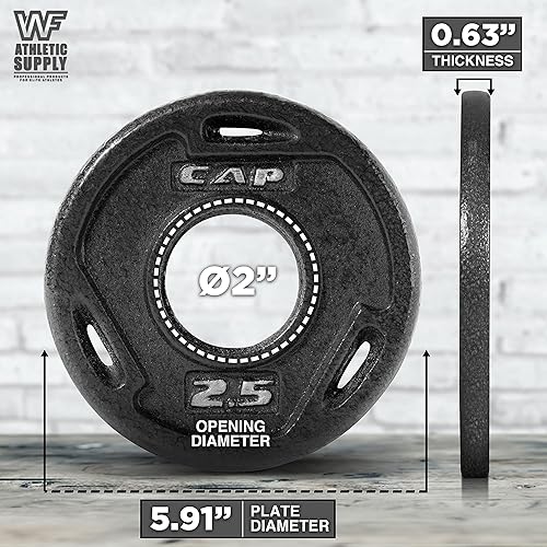 Miniatura 2 de WF Athletic Supply - Disco de hierro fundido, placa de agarre olímpico de 2pulgadas para entrenamiento de fuerza, tonalidad muscular, pérdida de