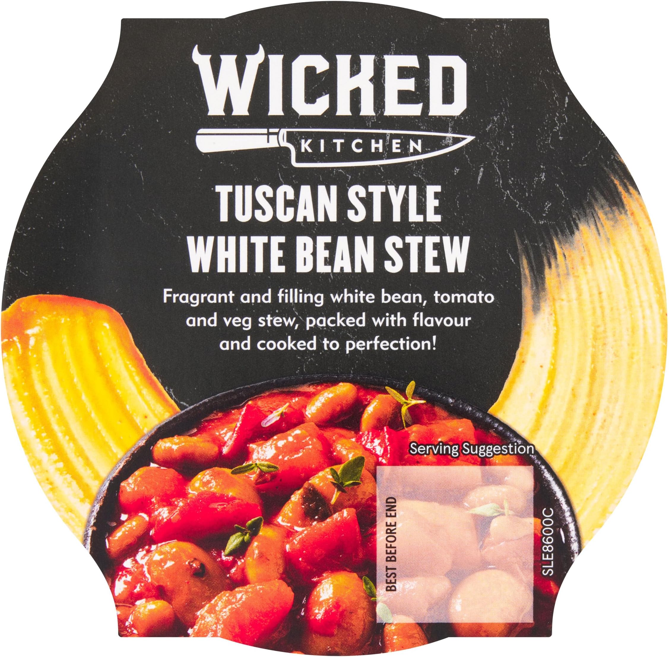 Wicked Kitchen Ready to Eat Meals, Tuscan Style White Bean Stew 300g Pot, Microwavable, Plant-Based, Dairy-Free, Instant Meal