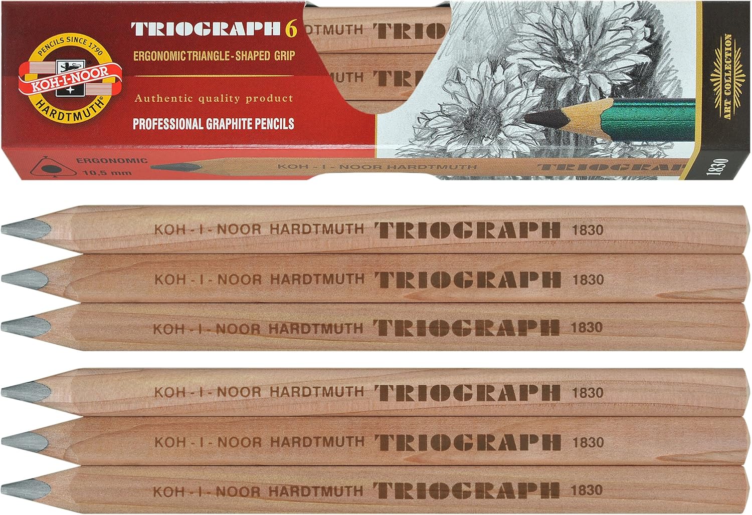 KOH - 新作多数 I Triograph u2013 6厚三角形 グラファイト鉛筆1831 HB NOOR