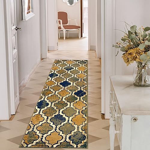 SUPERIOR - Alfombra de pasillo para interiores, con respaldo de yute, perfecta para pasillo, sala de estarcomedor, dormitorio, oficina, cocina,
