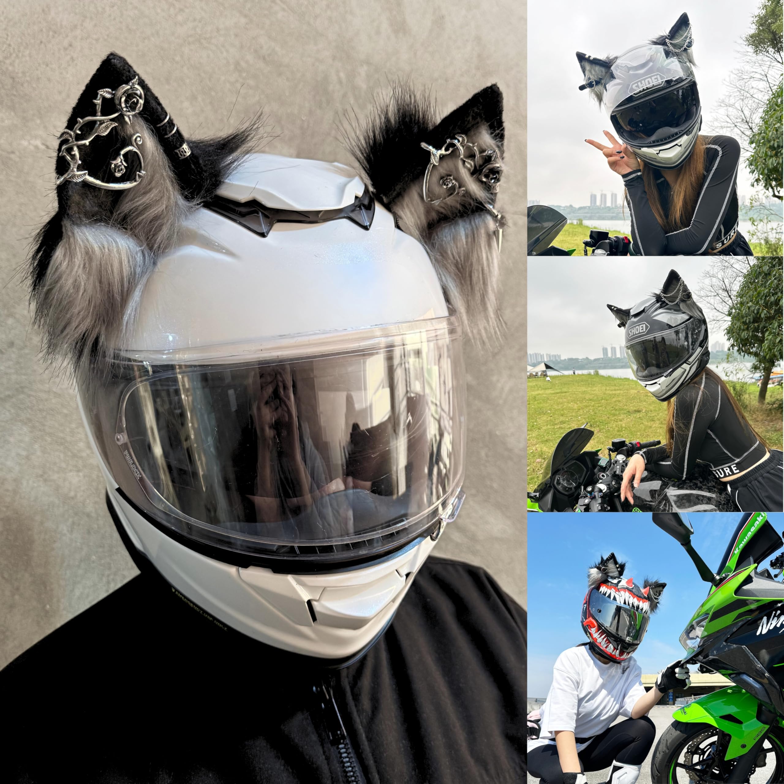 Akcesoria do kasków uszy kot tygrys lux żaba, uszy narciarskie odpowiednie do kasku narciarskiego, kasku motocyklowego, kasku rowerowego i wielu innych