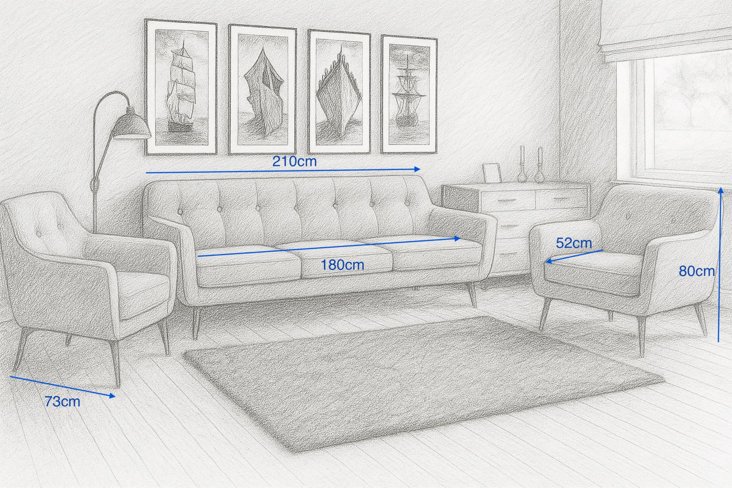 A&J MöbelLand GmbH Polstergarnitur Benito: 3-Sitzer Sofa + 2 Sessel – Wohnzimmer Set, modernes Design, Bonellfederkern, langlebige Qualität, Bezug in Grau