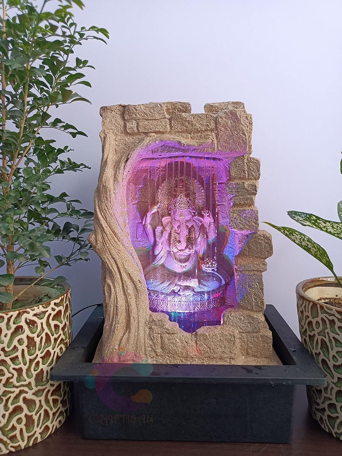 Craftisan Ganesha Ganpati Waterfall Table Top Water Fountain for Home