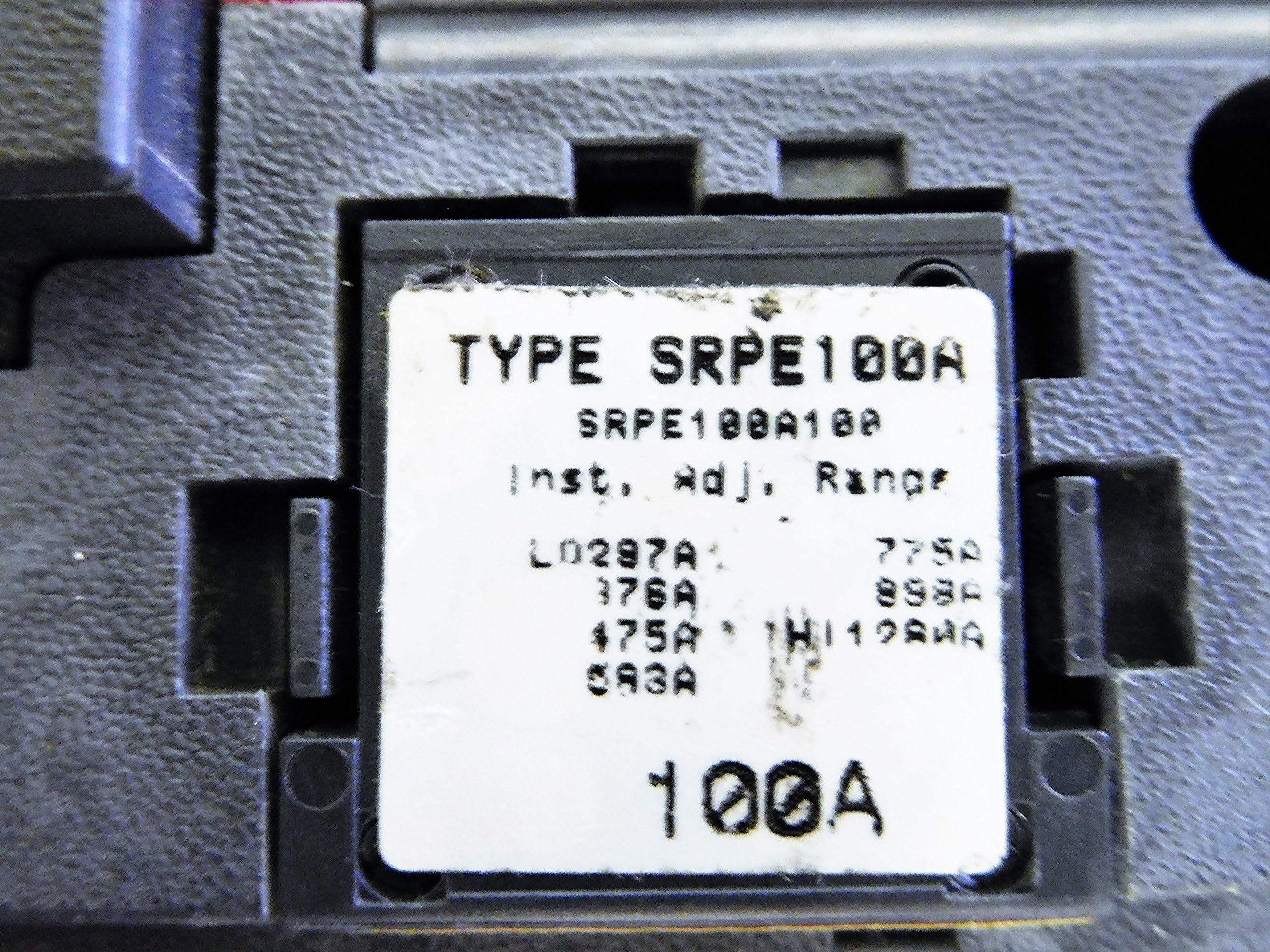 General Electric GESRPE100A100 GE SRPE100A100 100A Rating Plug, Black