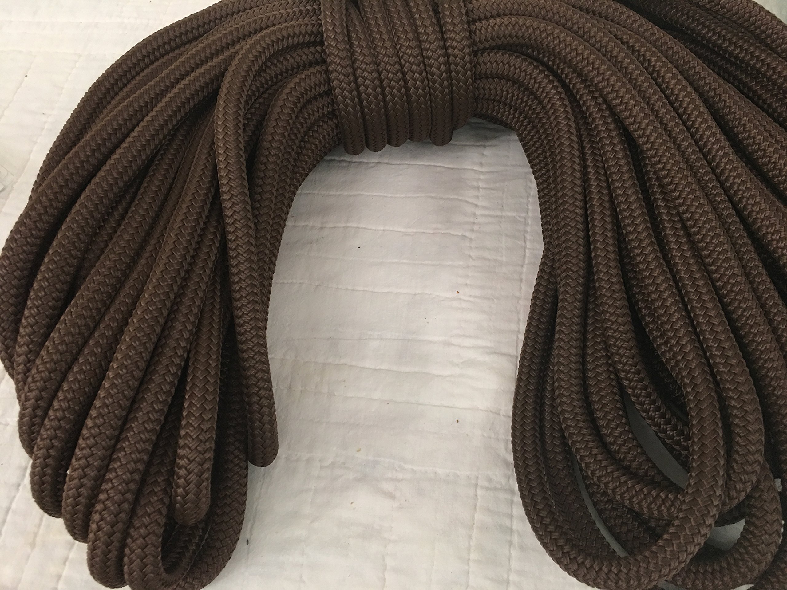 Yacht Braid Brown Polyester Rope 5/8 Inch x 100 FT