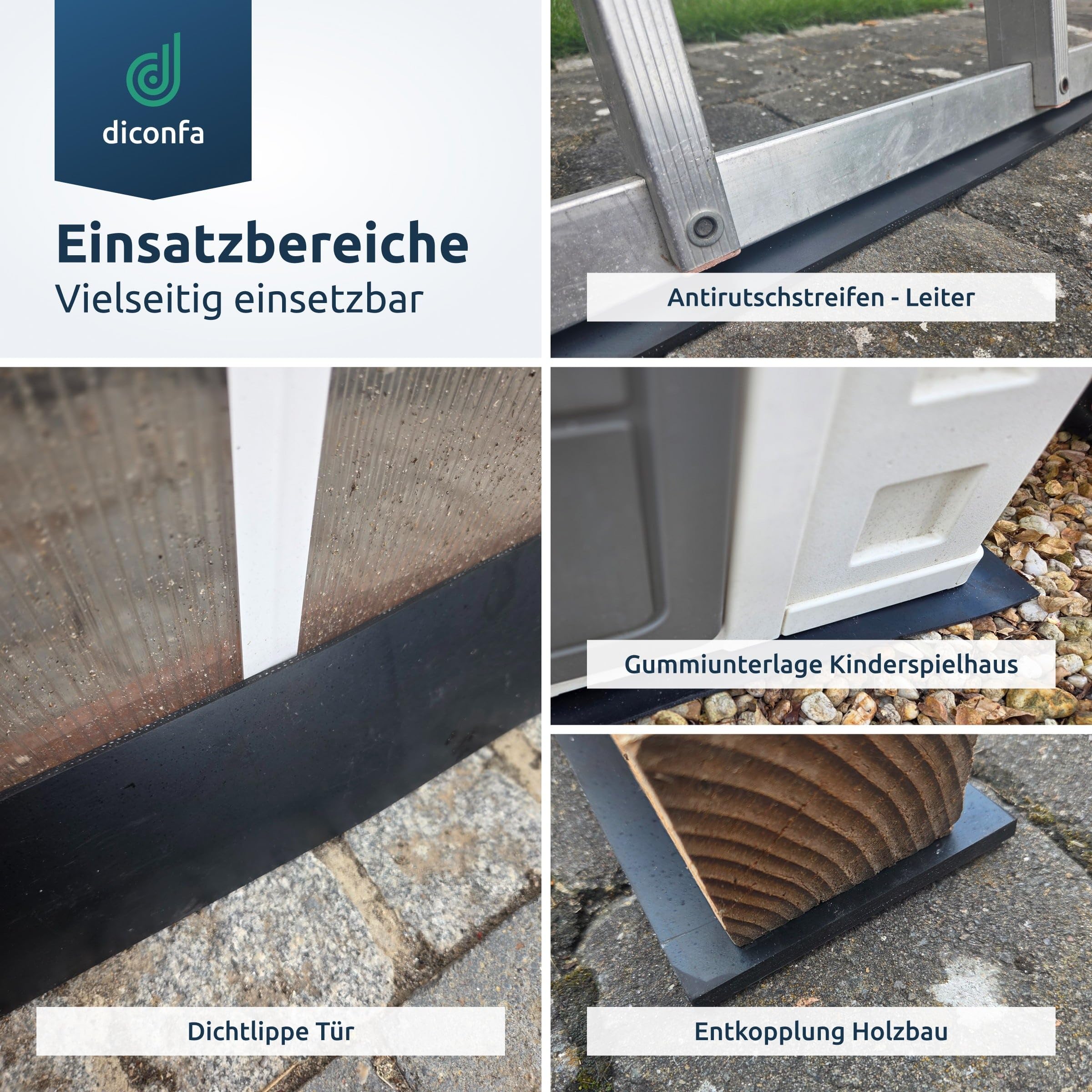 diconfa rotoli di gomma con uno inserto in tessuto SPESSORE 6mm - LARGHEZZA da 20 mm a 1400 mm - LUNGHEZZA da 0,05 m a 10 m - SELEZIONE: 120 mm x 6000 mm x 6 mm - robusto resistente Tappetino SBR