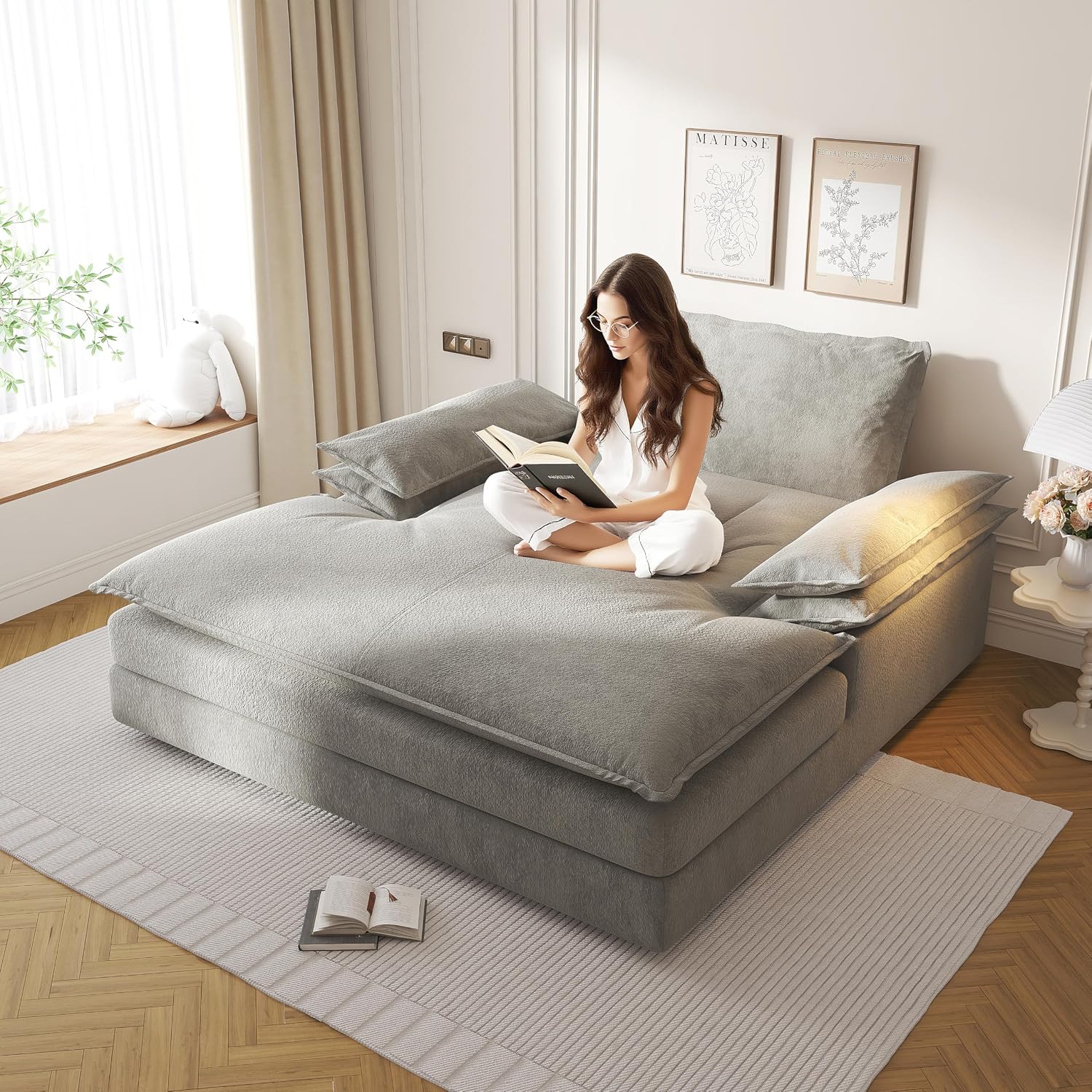 Tabaray 80'' Oversized Double Chaise Lounge Chair Indoor — free download