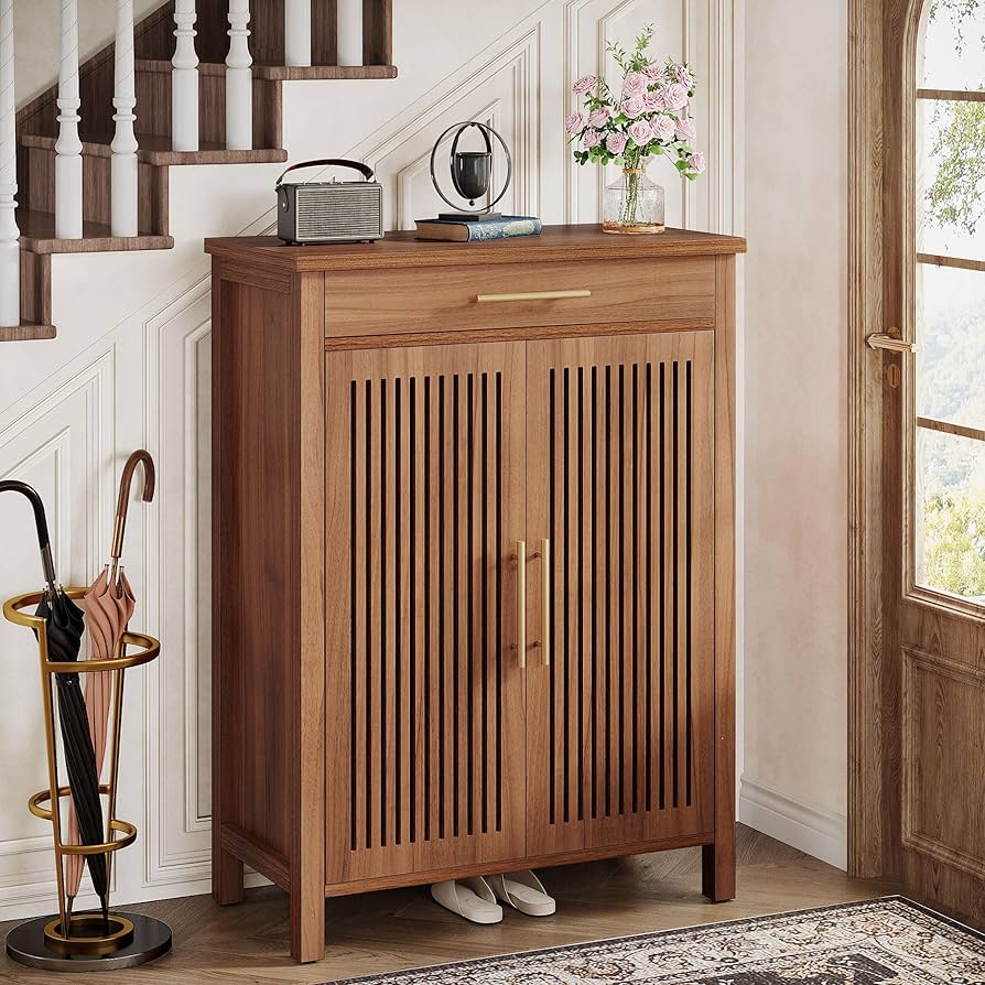 靴箱　シューズボックス 北欧　玄関収納　下駄箱　完成品　サイドボード ブラウン 靴箱 シューズボックス 北欧 玄関収納 下駄箱 完成品 サイド