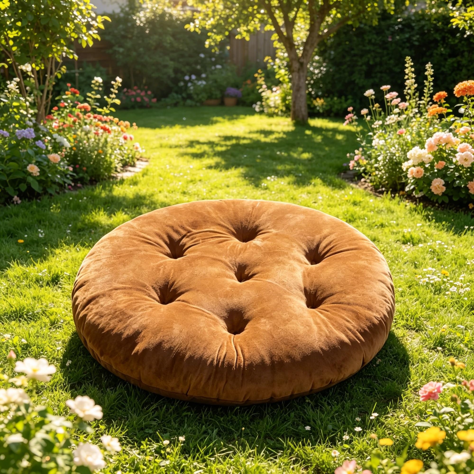 Coussin de sol extérieur pour terrasse et séances de méditation en gris