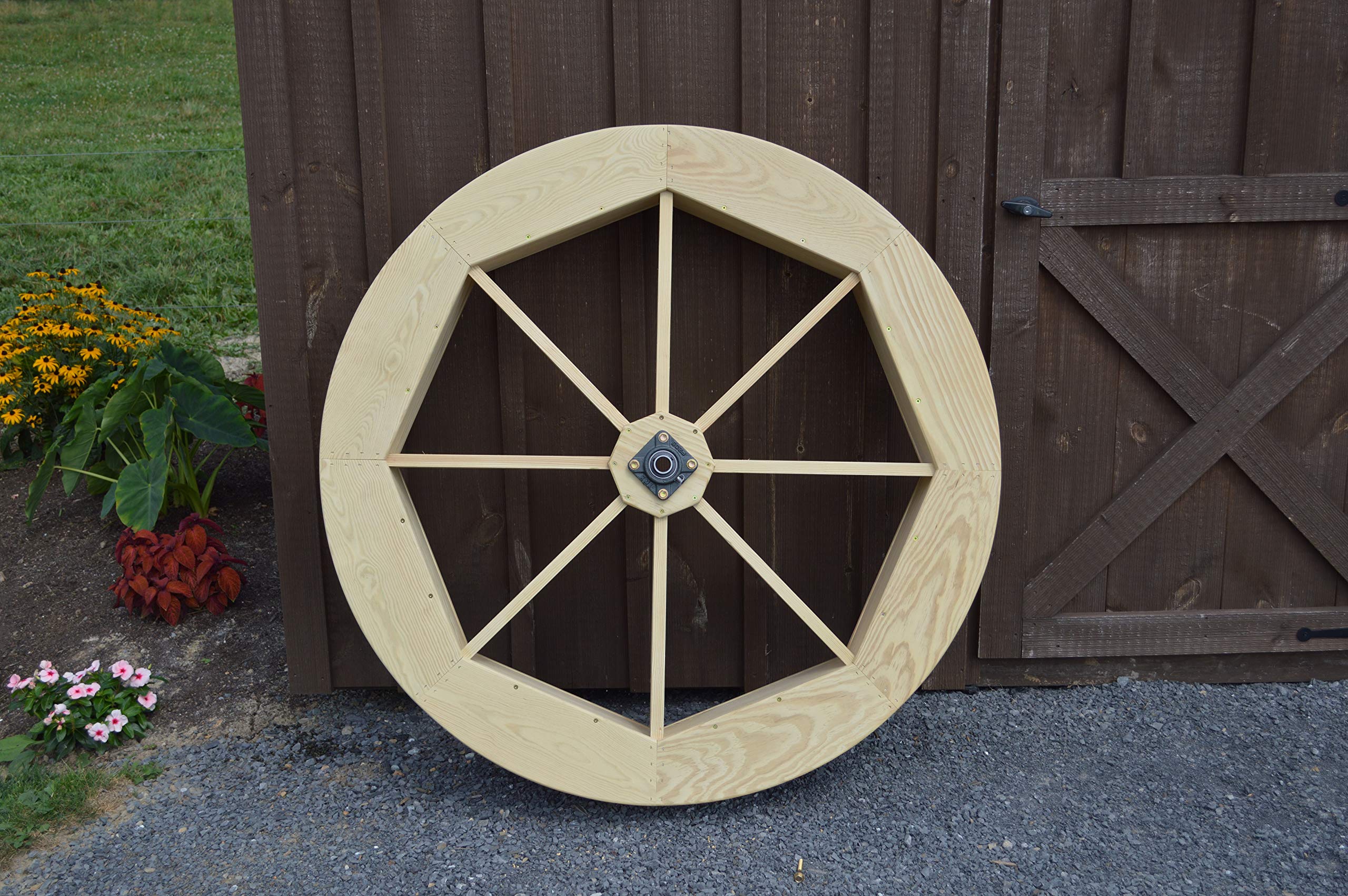 Backyard Crafts Amish-Made Decorative Waterwheel - 48" Diameter, Cedar Stain